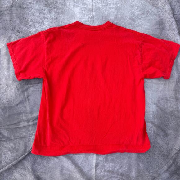 Women's Vintage Ohio State Buckeyes Football Red Cropped Tee Shirt Sz Large VTG - Picture 5 of 8